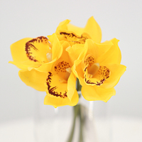Bunga Cymbidium Faberi Buatan Tangan dengan Sentuhan Realistis, Melembapkan, untuk Pernikahan, Halloween, Hari Valentine, Tahun Baru, Pesta, Rumah, Hotel