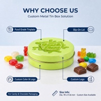 Boîte en étain ronde verte de qualité alimentaire personnalisée OEM avec couvercle gaufré pour bonbons, chocolats, confiseries et emballages cadeaux