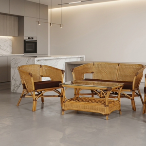 Ensemble Kazama, meubles de salon en rotin modulaires pour l'extérieur, confortables, élégants, faits à la main, en provenance d'Indonésie - Product Image 1