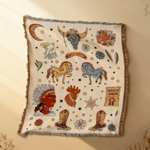 गर्म बिक्री देशी अमेरिकी रेगिस्तान बुना हुआ कंबल कस्टम समर्थन हैंडबुने सोफे फेंक पिकनिक शिविर घर सजावट कंबल - Product Image 1