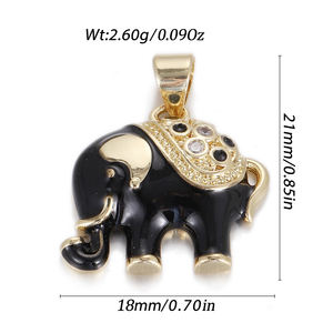 สร้อยคอพร้อมจี้หลากสีรูปช้าง<span class=keywords><strong>ผีเสื้อ</strong></span>ทองแดงน่ารักพร้อมจี้เครื่องประดับสร้อยข้อมือทำมือชุบทอง18K - Product Image 3