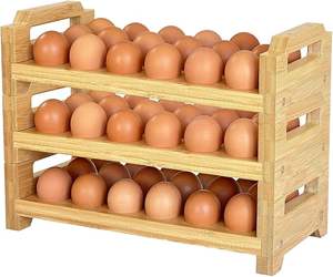 Gepolijst Houten Eierrek Multi-Level Opvouwbare Uitbreidbare Tafelblad Opslaghouders Voor Huishoudelijke Keukenartikelen Woondecoratie - Product Image 1