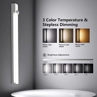 Lampe de nuit intelligente à détecteur de mouvement de 20 cm, matériau PC, design minimaliste moderne, éclairage de couloir, d'escalier, de chambre, bande longue