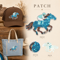 Patch brodé personnalisé à sequins motif cheval de cowboy western, applique thermocollante pour vêtements, chapeaux, sacs et accessoires
