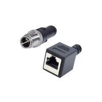 Connecteur de câble M12 à Rj45, jointeur de câble M12 3 4 5 8 12 17 broches A B C D X Code mâle femelle connecteur étanche