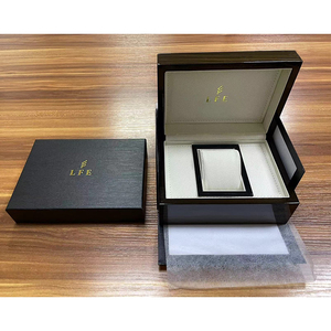 Caja de reloj de madera directa de fábrica con forro de cuero, caja de almacenamiento de relojes con 1 a 2 ranuras, logotipo personalizado, embalaje de lujo para relojes. - Product Image 3