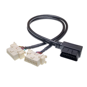 Divisor de Cable OBD2 de ángulo recto, divisor macho de 16 pines a <span class=keywords><strong>2</strong></span> hembra, Cable de extensión OEM - Product Image 3