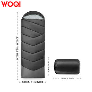 Sac de couchage Woqi Mummy 4 saisons pour adulte, respirant, en polyester noir, style enveloppe, pour le camping en plein air, utilisation hivernale - Product Image 3