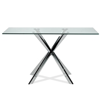 À la mode moderne en verre trempé populaire rectangle décoration top table à manger