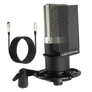 ZX-797 perekam suara 48V XLR mikrofon studio rekaman profesional, Mikrofon kondensor streaming langsung podcast dengan kabel xlr