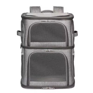 กระเป๋าเป้สะพายหลังสำหรับแมวแบบปรับแต่งได้ Oxford Outdoor Travelling Cat Backpack Carrier สองชั้น ระบายอากาศได้ดี - Product Image 6