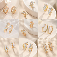 Pendientes de Aro Minimalistas Geométricos de Color Oro 18K de XUPING Jewelry Wholesale, Elegantes para Uso Diario y Fiestas, Joyería de Moda