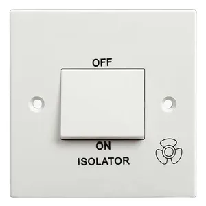 High Quality For Home white UK standard Bakelite Type 86 Right Angle 10A 3P FAN ISOLATOR SWITCH