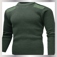 Pull d'hiver chaud d'extérieur Pull en laine coupe-vent à col rond résistant au froid pour hommes