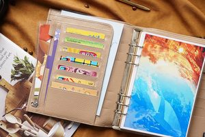 Galet-Taupe 30mm Anneau En Cuir Véritable Classeur Organisateur A5 Luxe Anneaux Planificateur - Product Image 3