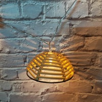 Guirlande lumineuse solaire demi-ronde en rotin, lanterne décorative féerique pour intérieur, extérieur, camping, jardin, terrasse