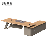 Bureaux de direction en bois de luxe italiens de haute qualité en forme de L, table de PDG, table de grand patron, mobilier de bureau moderne
