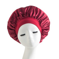 Bonnet de Douche et de Nuit Grande Taille pour Femmes, en Soie Satinée Double Couche, Ultra-Élastique, avec Logo Personnalisé