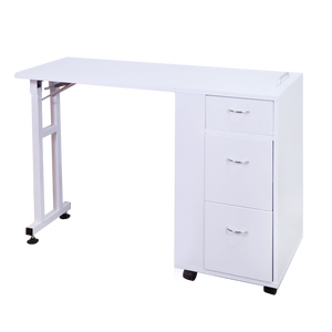 Table de manucure Daomeng C simple en métal, mobile, blanche, minimaliste, traditionnelle, pliable, pour une personne, avec tiroirs - Product Image 5