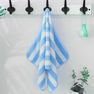 Bán buôn mềm khách sạn Khăn vuông tùy chỉnh san hô nhung sang trọng <span class=keywords><strong>Terry</strong></span> sọc khăn tắm - Product Image 5