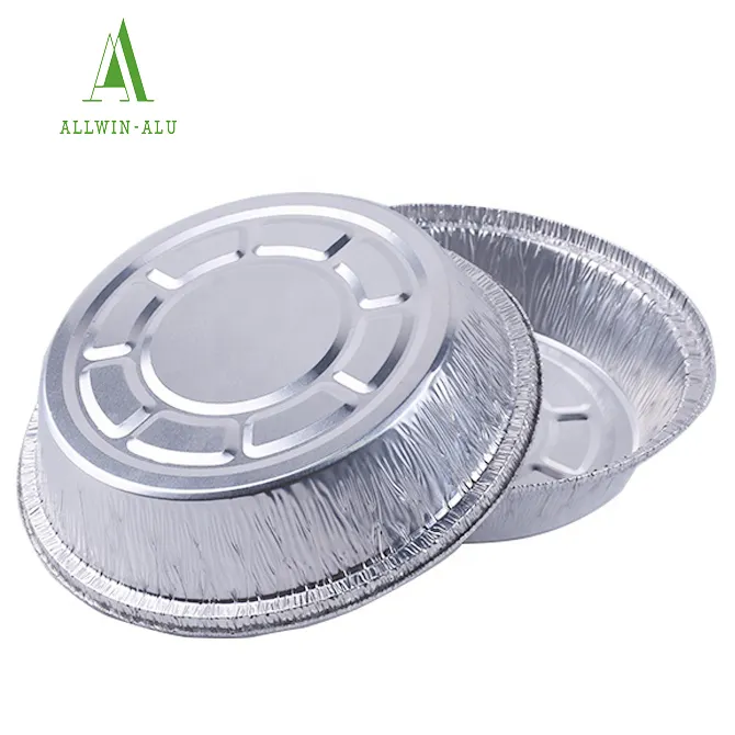 7" Round pizza fruit pie platter family aluminum foil oven tray baking pan Thermal Foil Takeout Container