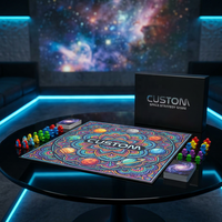 Jeu de société stratégique cosmique personnalisé pour 2 joueurs, ensemble de table pliable Mandala, jeux de cartes Galaxie, portable, écologique, thème spatial carré