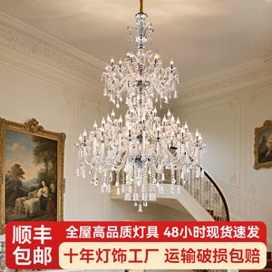 โคมไฟระย้าคริสตัลสไตล์ยุโรปแบบหลายหัว ไฟ LED สำหรับห้องนั่งเล่น โถงทางเดิน โคมไฟห้อยเพดานสุดหรู - Product Image 5