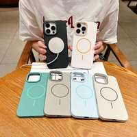Étui d'aspiration magnétique mat Macaron de haute qualité pour accessoire mobile Anti-chute iPhone Compatible avec pour Iphone