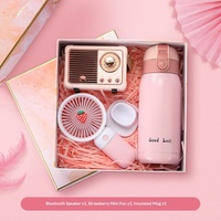 Coffrets cadeaux pour la fête des mères, la Saint-Valentin, les anniversaires, avec logo personnalisé, mini ventilateur en coton et cuir PU, parapluie, bouteille d'eau, serviette, boîte cadeau pour femmes