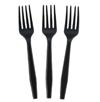 Ensemble de couverts jetables compostables CPLA, différentes tailles de fourchettes pour les fêtes, les restaurants, le camping