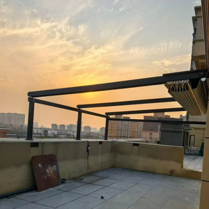 Pergola <span class=keywords><strong>Motorizzata</strong></span> da Esterno con <span class=keywords><strong>Tetto</strong></span> Retrattile Impermeabile in PVC, Tettoia Elettrica in Alluminio, <span class=keywords><strong>Tetto</strong></span> Pieghevole per Patio, Parasole Automatico - Product Image 6