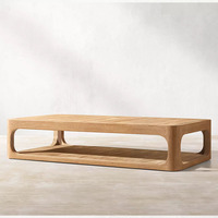Table de jardin extérieure de haute qualité, table basse de patio en bois massif, nouvelle table d'extérieur rectangulaire