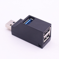 Extenseur USB Portable noir 3 ports USB 3.0 Hub répartiteur USB pour ordinateur portable voiture Mac Pro iMac