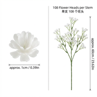 Buket Bunga Gypsophila Buatan Realistis Warna Putih Grosir untuk Rangkaian Bunga DIY-Tahan Lama