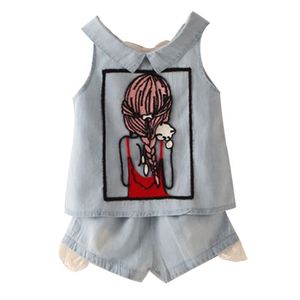 Ensemble de gilets scolaires en gros pour enfants et pantalons en jean pour filles, de marque - Product Image 1