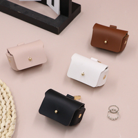 Mini pochette en cuir PU pour bagues, étui de rangement portable pour bijoux, porte-clés élégant en forme de sac pour bagues