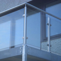 EKOO Garde-corps en verre en acier inoxydable de premier choix avec système de poteaux à pince, balustrade de sécurité pour balcon et terrasse