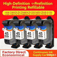 Cartucho de Tinta Recargable para Hp45 51645A para Impresora Deskjet 200/710c/720c, Cartucho de Tinta Completo Hp 45 para Plotter
