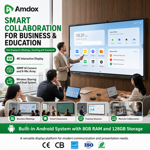 Amdox 4k UHD Écran plat interactif 95% NTSC Full Bonding Tactile 40 points Caméra IA 48MP Android/Windows OS pour l'éducation 4k UHD - Product Image 4