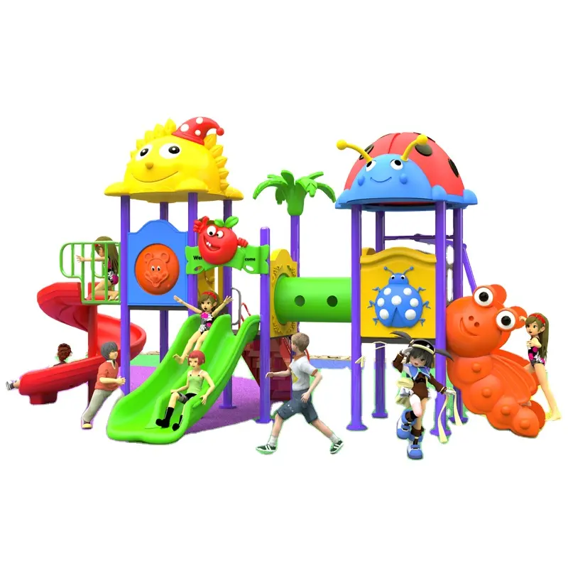 Популярная цветная детская игровая площадка, игровое оборудование, пластиковые горки для игр на открытом воздухе, парк с горкой