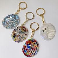 Peigne miniature antistatique écologique Yuxi, porte-clés, petit peigne en acétate portable, logo personnalisé, accessoire de mode