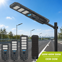 Lampadaire solaire tout-en-un OEM ODM 300W 400W 500W, système d'éclairage solaire intégré pour projets extérieurs