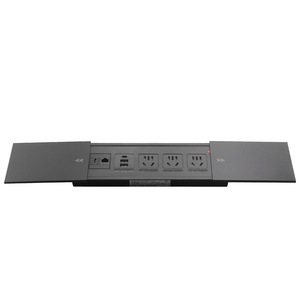 High-quality Office Desk Recessed <b>Socket</b> Aluminum Alloy Panel Sliding Rectangular Power Cable Box Wall Mounted Modern Durable - Product Image 3