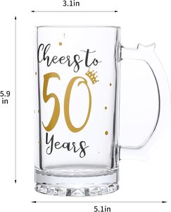 Regalo de <span class=keywords><strong>50</strong></span> Cumpleaños, <span class=keywords><strong>Tazas</strong></span> de Cerveza para Celebrar el <span class=keywords><strong>50</strong></span> Cumpleaños para Hombres y Mujeres, Vaso de Cerveza para Celebrar el <span class=keywords><strong>50</strong></span> <span class=keywords><strong>Aniversario</strong></span> - Product Image 2