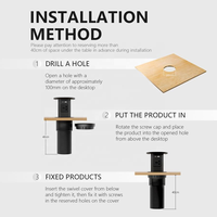 Enchufe Emergente Impermeable IP55 con Cargador Inalámbrico y Torre de Enchufes Integrada con USB para Cocina/Escritorio/Encimera, Enchufe UK, Negro