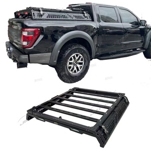Jiutree ชั้นวางสัมภาระหลังคา F150ขยายได้สำหรับ Ford Raptor โครงเหล็กที่มีการออกแบบให้โหลดสูงสุดครึ่งความสูงเหมาะสำหรับการจัดเก็บของรถกระบะ - Product Image 4