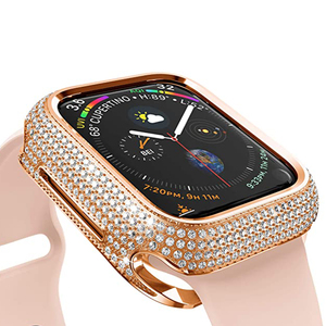 Custodia protettiva per gioielli da donna con diamanti di lusso per <span class=keywords><strong>Apple</strong></span> <span class=keywords><strong>Watch</strong></span> 8 7 41mm <span class=keywords><strong>45mm</strong></span> SE iWatch Series 6 5 40mm 44mm 3 38/42mm - Product Image 1
