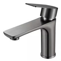 Robinet de salle de bain moderne monotrou en acier inoxydable mitigeur classique chaud et froid mitigeur pour évier lavabo vanne en céramique