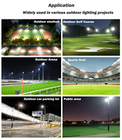 Lampu Sorot Luar Ruangan Tahan Air IP67 100W 18000lm Kecerahan Tinggi Modul Ganda 30W-1000W untuk Lapangan Tenis 60-120 Beam