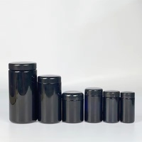 Botol Kaca Violet Hitam Anti Bau 100ml dengan Tutup Sekrup Kedap Udara untuk Penyimpanan Dapur, Cocok untuk Makanan dan Herbal